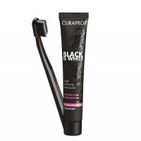 CURAPROX Black is White Wybielająca pasta do zębów lime 90 ml + szczoteczka CS 5460