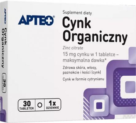 CYNK ORGANICZNY 30 tabletek APTEO