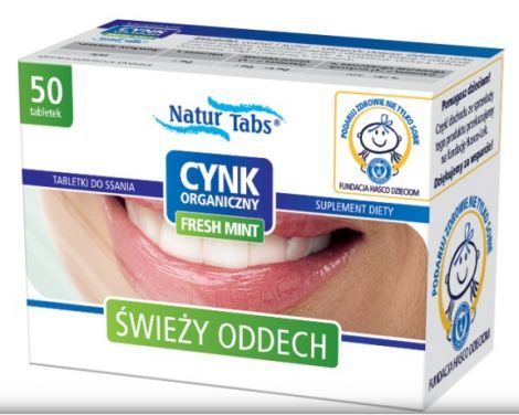 CYNK ORGANICZNY NATURTABS FRESH MINT 50 tabletek