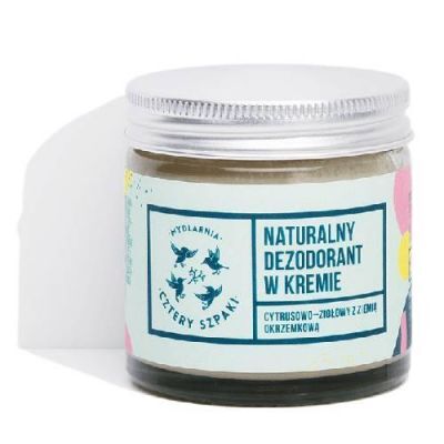 CZTERY SZPAKI (4szpaki) Dezodorant w kremie cytrusowo-ziołowy, 60ml + szpatułka