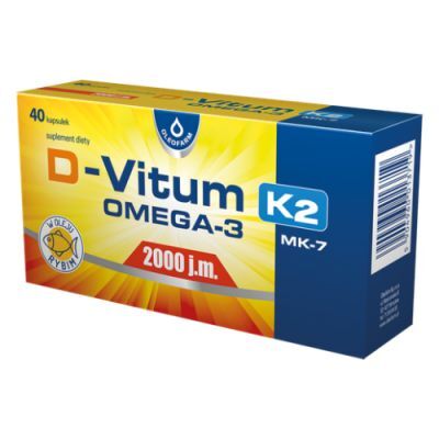 D-Vitum 2000 j.m. K2 MK-7 Omega-3, 40 kaps.
