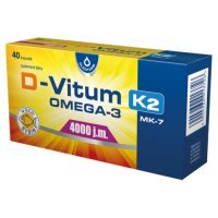 D-Vitum 4000 j.m. K2 MK-7 Omega-3, 40 kaps.