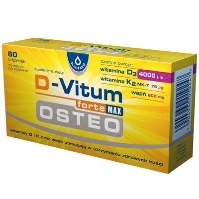 D-VITUM FORTE MAX OSTEO Witamina D 4000 j.m. 60 tabletek DATA WAŻNOŚCI 30.09.2024