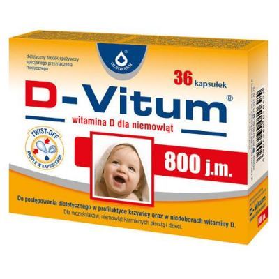 D-VITUM witamina D  800 j.m. dla niemowląt 36 kapsułek "twist-off"