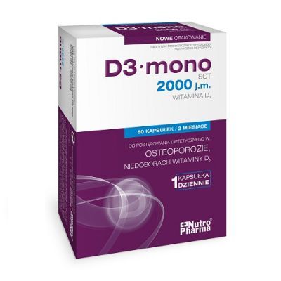 D3 Mono Witamina D3 2000 Jm 60 Kapsułek 30 Kapsułek