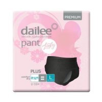 DAILEE Pant Lady Plus Black PREMIUM L Majtki chłonne dla aktywnych, 15szt.