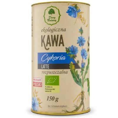 DARY NATURY Ekologiczna kawa z korzenia cykorii latte rozpuszczalna, 150g