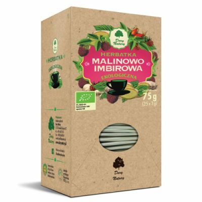 DARY NATURY Herbatka Malinowo-imbirowa EKO 25saszetek x3g