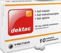 DEKTAC 25 mg 10 tabletek powlekanych
