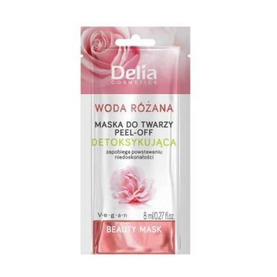 DELIA Beauty Mask Maska do twarzy peel-off detoksykująca z wodą różaną, 8ml