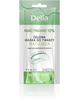 DELIA COSMETICS BEAUTY MASK Żelowa maska do twarzy matująca z niacynamidem 10% 8 ml