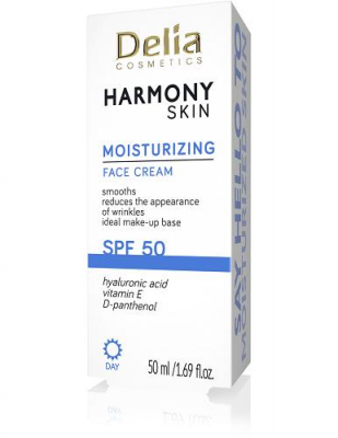 DELIA COSMETICS HARMONY SKIN Krem do twarzy nawilżający SPF50 50 ml