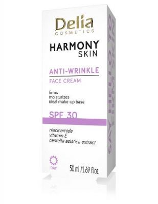 DELIA COSMETICS HARMONY SKIN Krem do twarzy przeciwzmarszczkowy SPF30 50 ml