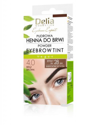 DELIA COSMETICS Henna pudrowa do brwi 4.0 JASNY BRĄZ 4 g