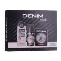DENIM Black Zestaw dla mężczyzn (Woda po goleniu, 100ml + Żel pod prysznic, 250ml + Dezodorant spray, 150ml)