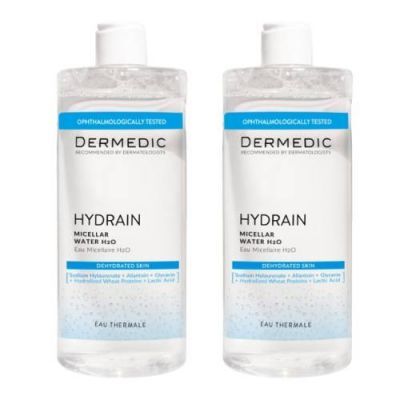 Dermedic Hydrain 3 Hialuro, płyn micelarny H2O, 500 ml + 500 ml