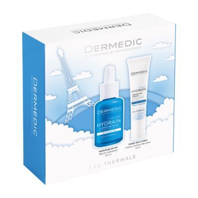 Dermedic Hydrain Zestaw nawilżający Serum nawadniające i Krem pod oczy