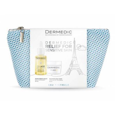 DERMEDIC OILAGE Zestaw prezentowy: Serum antyoksydacyjne, 30ml + Ożywczy krem na dzień, 15ml