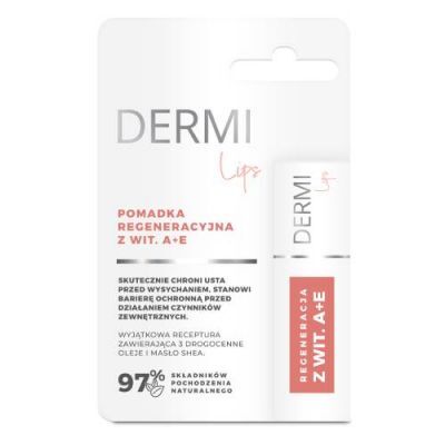 Dermi Lips Pomadka regeneracyjna z witaminą A+E, 4,5 g