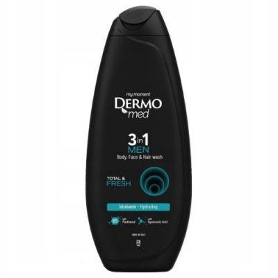 Dermomed Men Total & Fresh Żel pod prysznic dla mężczyzn ciało, twarz, włosy 3w1, 450 ml