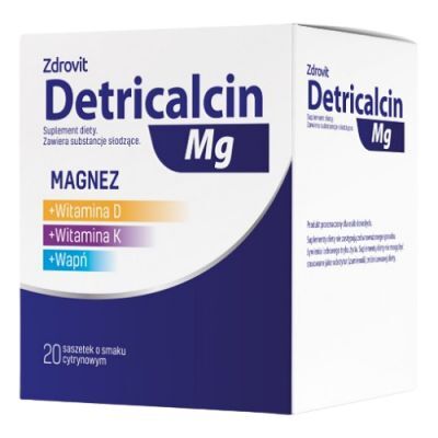 Detricalcin Mg smak cytrynowy, 20 sasz.