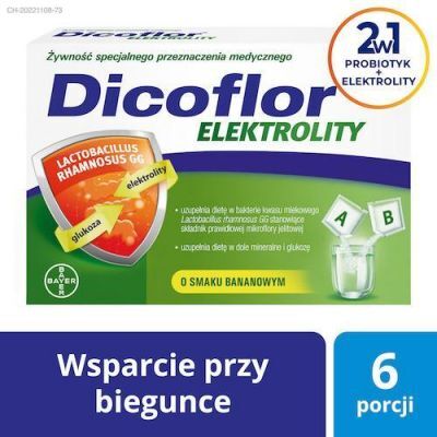 Dicoflor Elektrolity, 6 porcji (12 saszetek) KRÓTKA DATA 31.01.2026