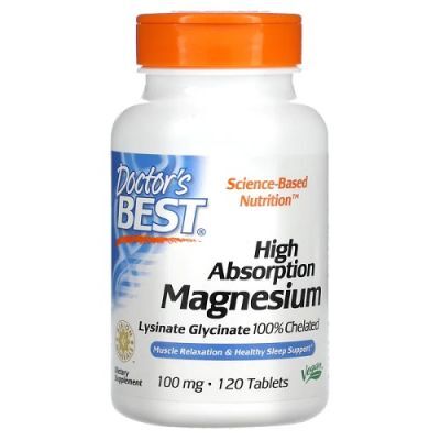 DOCTOR'S BEST High Absorption Magnesium (Magnez) 100 mg 120 kapsułek