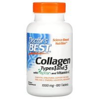 DOCTOR'S BEST Kolagen Typu I i III z Peptan i Witaminą C 1000 mg 180 tabletek