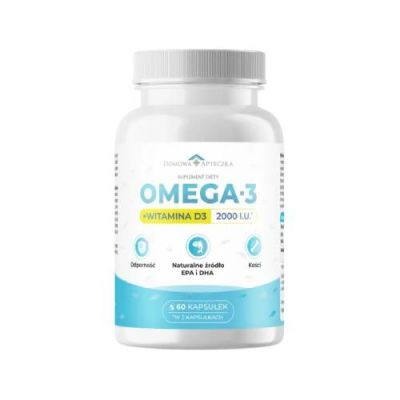 Domowa Apteczka Omega 3 + Witamina D3, 60 kaps.