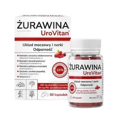 DOMOWA APTECZKA UroVitan żurawina, 60 kaps.