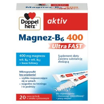DOPPELHERZ AKTIV MAGNEZ-B6 ULTRA FAST 400  20 saszetek