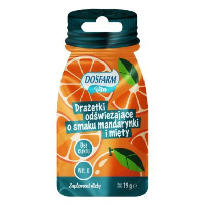 Dosfarm Vita Drażetki odświeżające o smaku mandarynki i mięty, 19 g