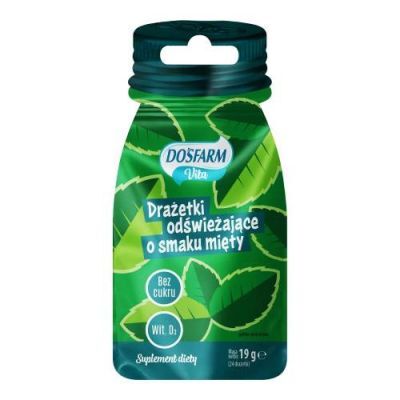 Dosfarm Vita Drażetki odświeżające o smaku mięty z witaminą D3, 19 g