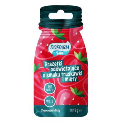 Dosfarm Vita Drażetki odświeżające o smaku truskawki i mięty, 19 g