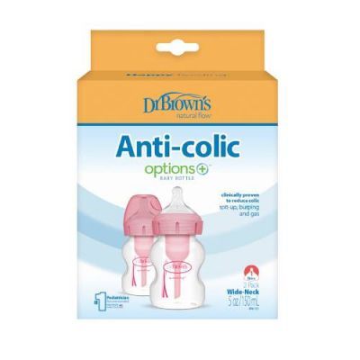 Dr Brown's Antykolkowe butelki dla dzieci kolor różowy 150 ml, 2 szt.