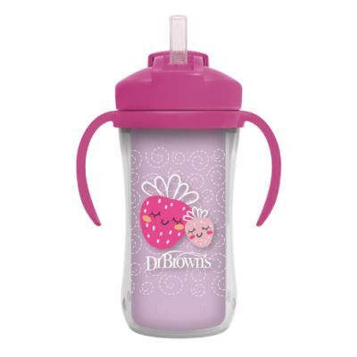 Dr Brown's Kubek termiczny ze słomką 12m+ fioletowy 300ml