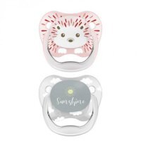 Dr Brown's Smoczek ortodontyczny PreVent 0-6m, różowy/szary, 2szt.