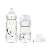 Dr Brown's Zestaw startowy Butelki antykolkowe Options+ szeroka szyjka Dżungla, 2 szt.