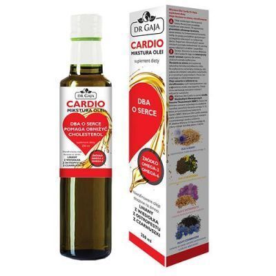 DR GAJA MIKSTURA OLEI CARDIO olej lniany, wiesiołka, czarnuszki, ostropestu 250 ml DATA