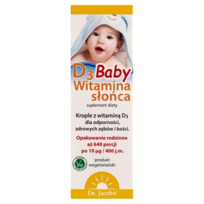 Dr. Jacob's Witamina Słońca D3 Baby Krople z witaminą D3, 20 ml