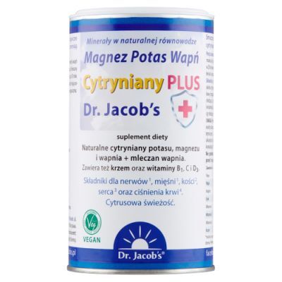 Dr. Jacobs Magnez Potas Wapń Cytryniany PLUS, 300 g