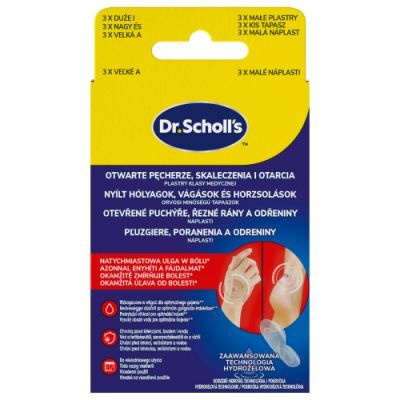 Dr. Scholl's Otwarte pęcherze, skaleczenia i otarcia Plastry, 6 szt.
