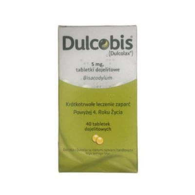 Dulcobis 5 mg, 40 tabletek dojelitowych - krótkotrwałe leczenie zaparć