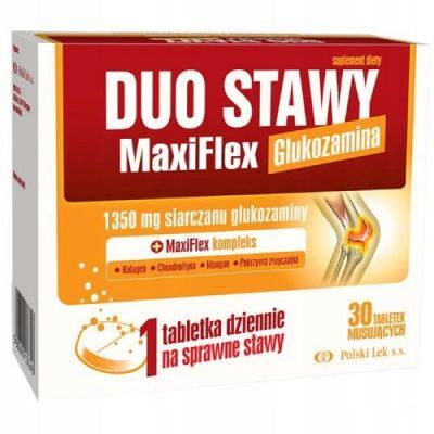 DUO STAWY MAXIFLEX GLUKOZAMINA smak pomarańczowy 30 tabletek musujących