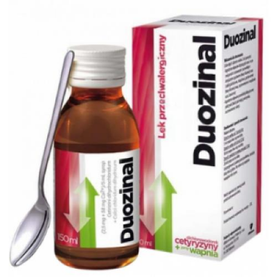Duozinal syrop na alergię dla dzieci wzbogacony w wapno - 150 ml KRÓTKA DATA 31.05.2026