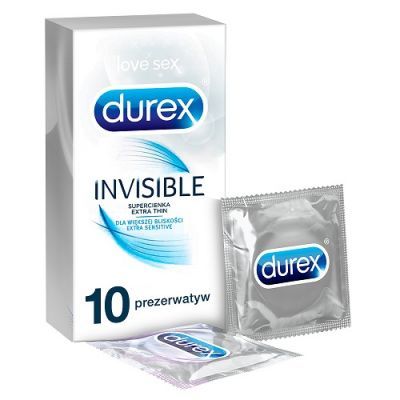 DUREX INVISIBLE dla większej bliskości prezerwatywy 10 sztuk