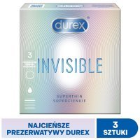 DUREX INVISIBLE dla większej bliskości prezerwatywy  3 sztuki