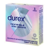 DUREX INVISIBLE dodatkowo nawilżane prezerwatywy  3 sztuki