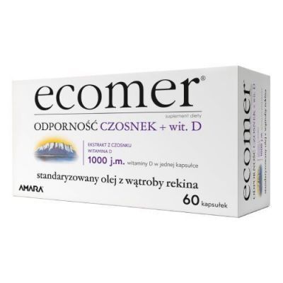 Ecomer Odporność Czosnek + Witamina D 1000 j.m., 60kaps. KRÓTKA DATA 30.06.2026