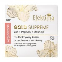 EFEKTIMA Gold Supreme Multiaktywny krem przeciwzmarszczkowy 24K + Peptydy + Opuncja Wygładzenie 60+, 50 ml